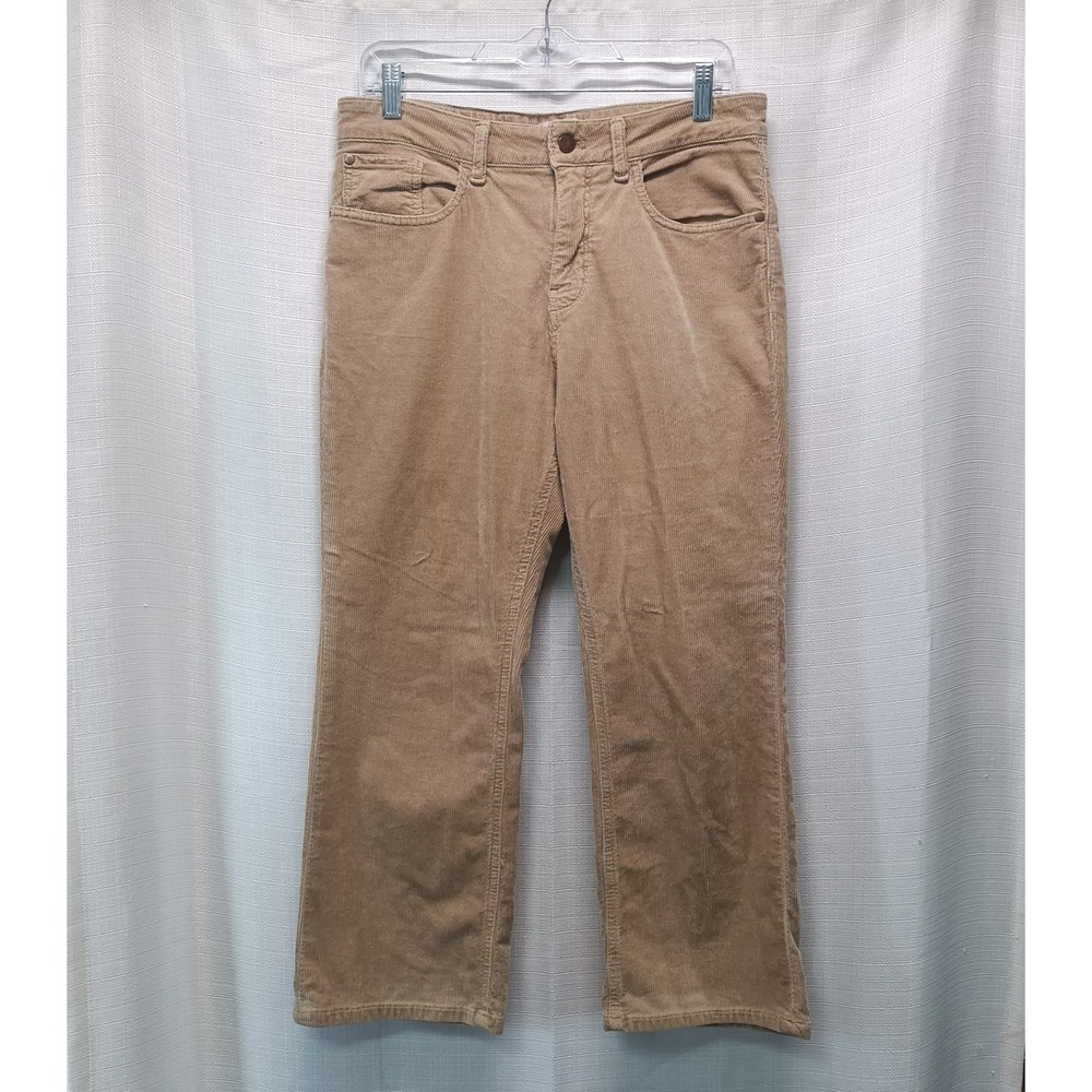 Anthropologie Pilcro The Yaya Womens 31P Tan Mid-Rise Corduroy‎ Crop Flare Jeans